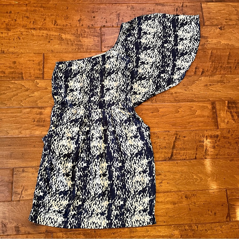 Collective Concepts Black and White One-Shoulder Mini Dress